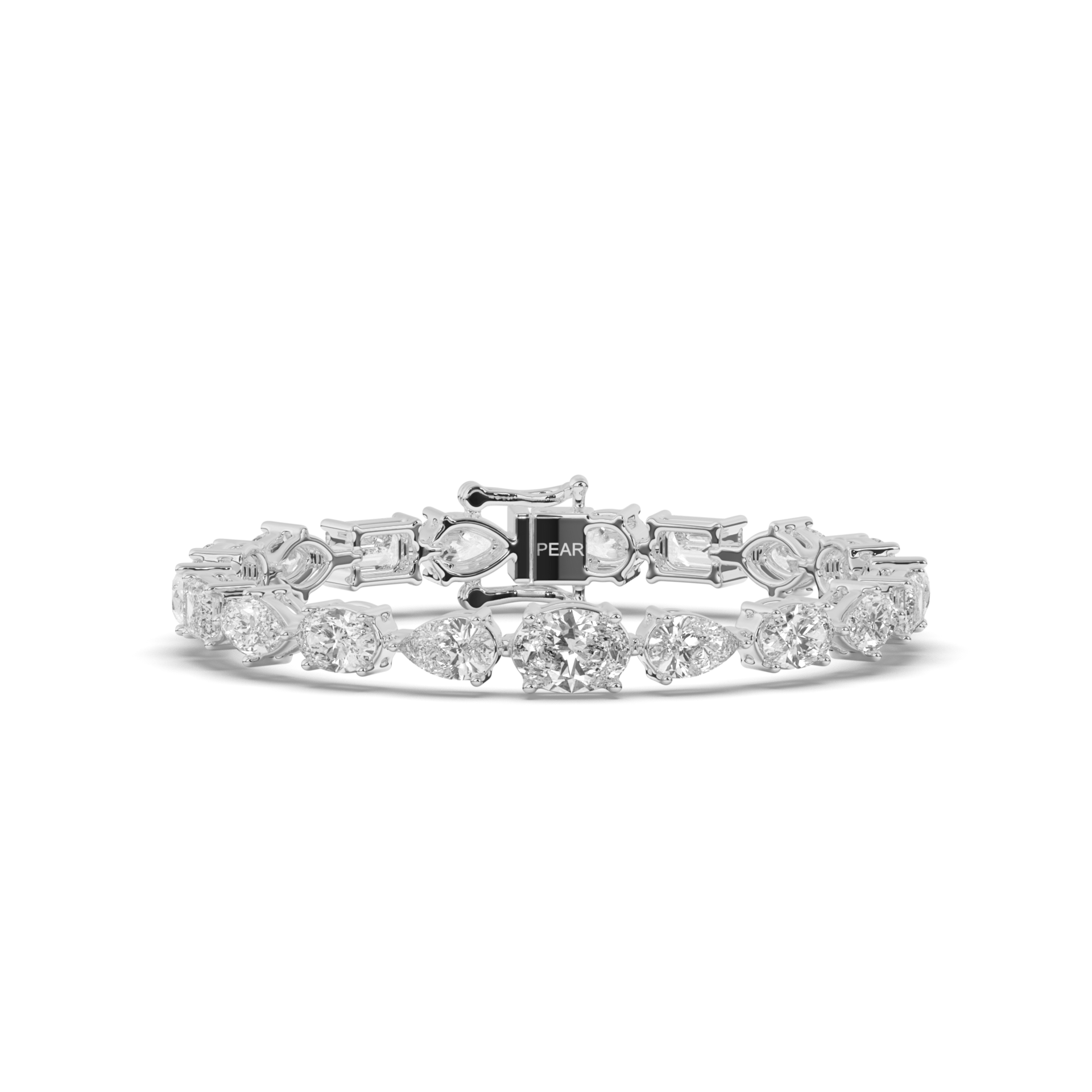 Fancy Lab-grown Diamond Straight Line Tennis Bracelet - Pear Jewels